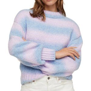 MANGO blue and purple striped sweater